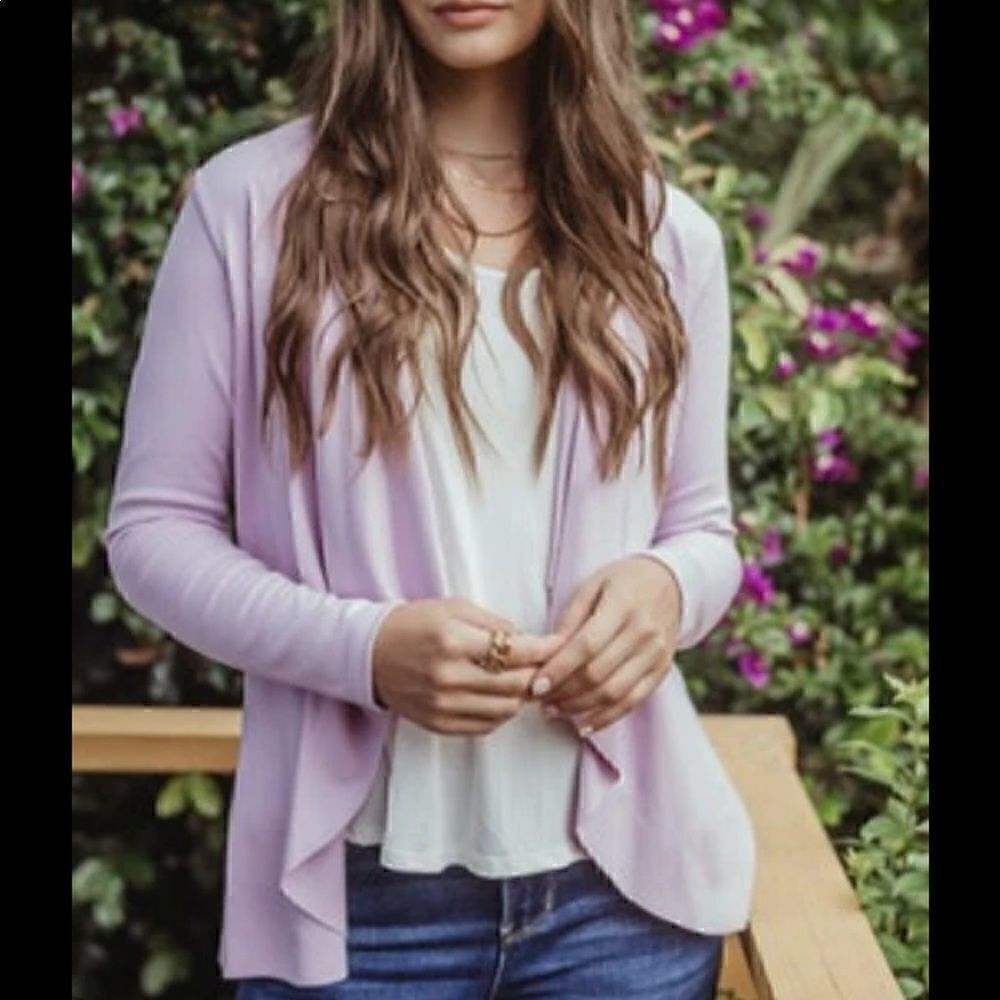 Veronica M Open Drape Front Jacket Blush Pink - Picture 2 of 12